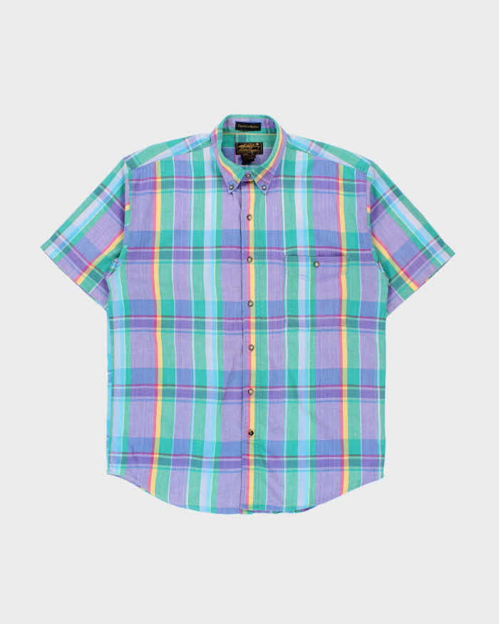 Vintage 1990s Eddie Bauer 'Superior Madras' Plaid Short Sleeve Shirt - L