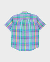 Vintage 1990s Eddie Bauer 'Superior Madras' Plaid Short Sleeve Shirt - L