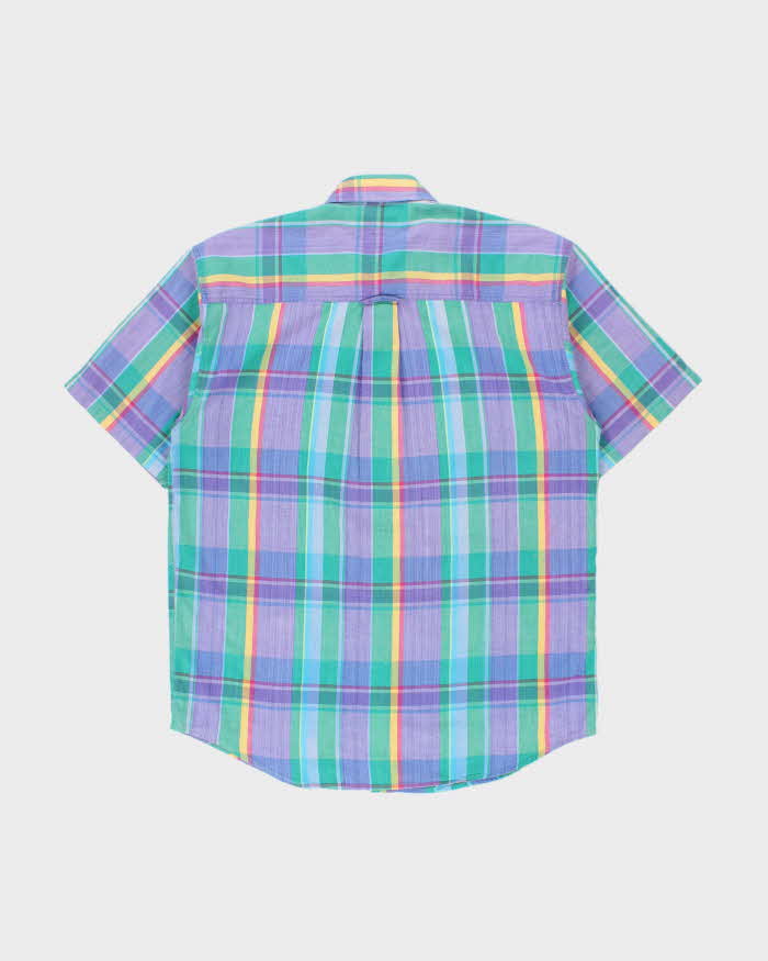 Vintage 1990s Eddie Bauer 'Superior Madras' Plaid Short Sleeve Shirt - L