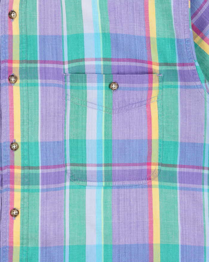 Vintage 1990s Eddie Bauer 'Superior Madras' Plaid Short Sleeve Shirt - L