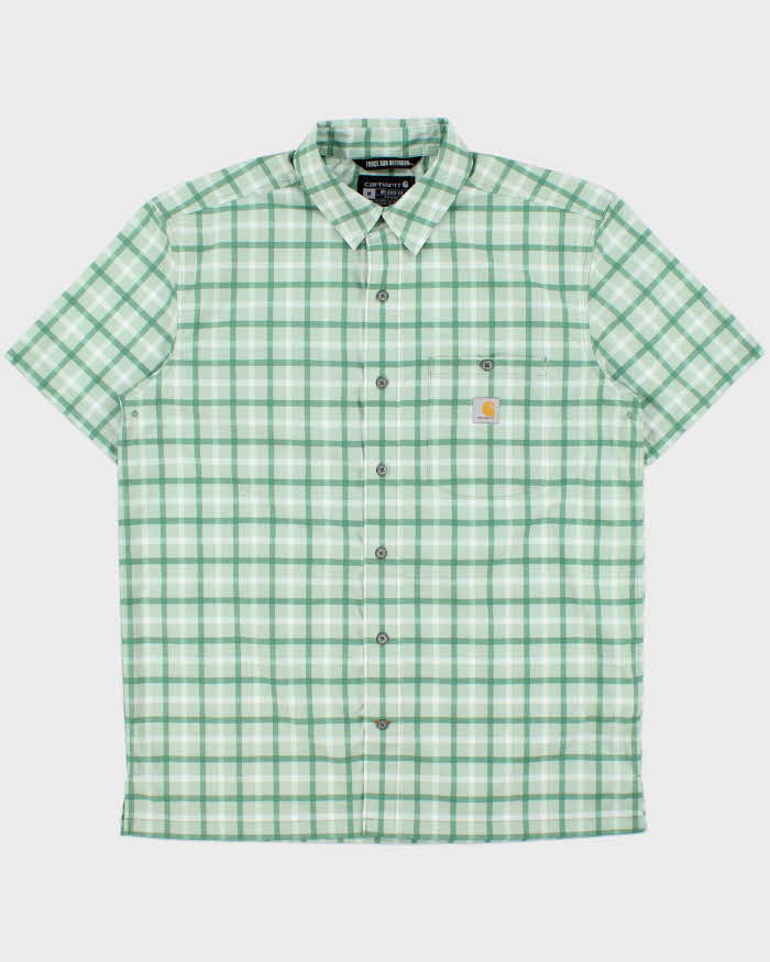 Vintage Carhartt Force Sun Defender Plaid Short Sleeve Relaxed Fit Shirt - M