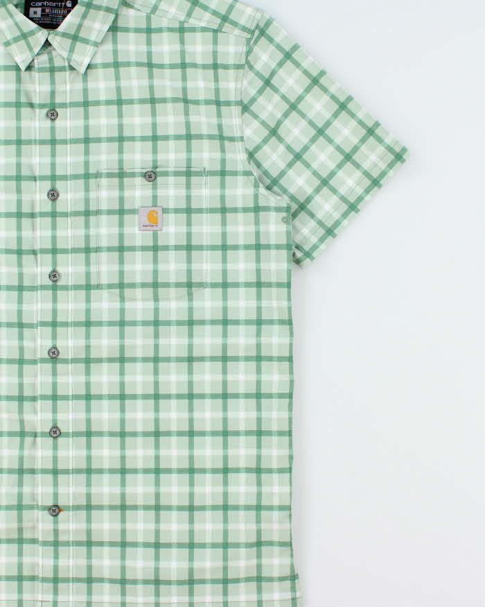 Vintage Carhartt Force Sun Defender Plaid Short Sleeve Relaxed Fit Shirt - M