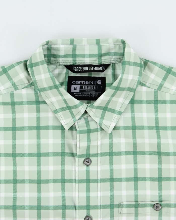 Vintage Carhartt Force Sun Defender Plaid Short Sleeve Relaxed Fit Shirt - M