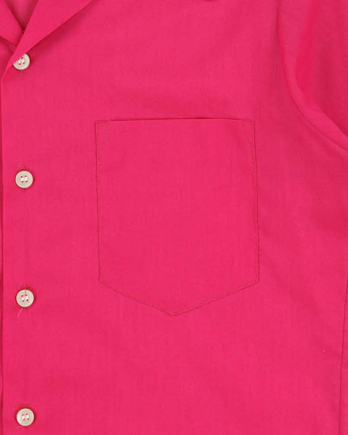 Vintage 1970s Gold Crest By Darby Fuchsia Perma Press Short Sleeve Shirt - M