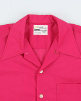 Vintage 1970s Gold Crest By Darby Fuchsia Perma Press Short Sleeve Shirt - M