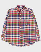 Vintage 1980s Boshard &amp; Doughty Hand Woven Indian Madras Made In USA Long Sleeve Shirt - XL