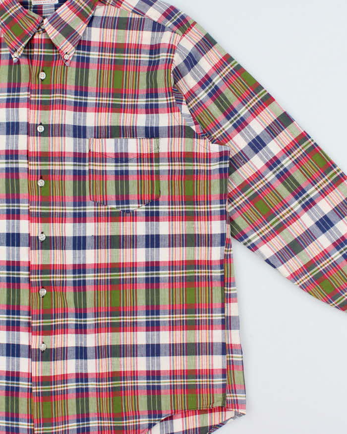 Vintage 1980s Boshard & Doughty Hand Woven Indian Madras Made In USA Long Sleeve Shirt - XL