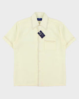 DSWT Vintage 1970s The Californian Cream Made In Japan Striped Trim Short Sleeve Shirt - M