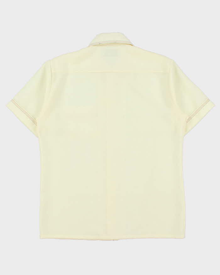 DSWT Vintage 1970s The Californian Cream Made In Japan Striped Trim Short Sleeve Shirt - M
