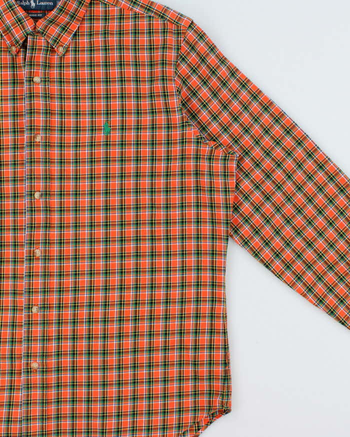 Vintage 1990s Ralph Lauren Tartan Plaid Classic Fit Long Sleeve Shirt - L