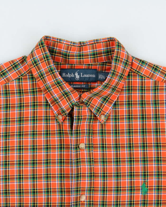 Vintage 1990s Ralph Lauren Tartan Plaid Classic Fit Long Sleeve Shirt - L