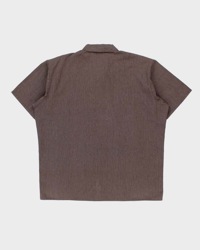 Vintage 1970s Ben Davis Cotton Canvas Made In USA Quarter-Zip Short Sleeve Utility Shirt - XL