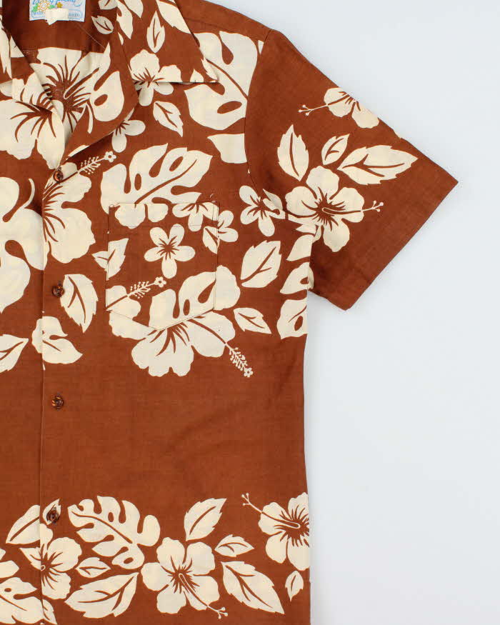 Vintage 1970s Mark Christopher Altogether Hawaii Hand Stitched Made In USA Hawaiian Aloha Shirt - L