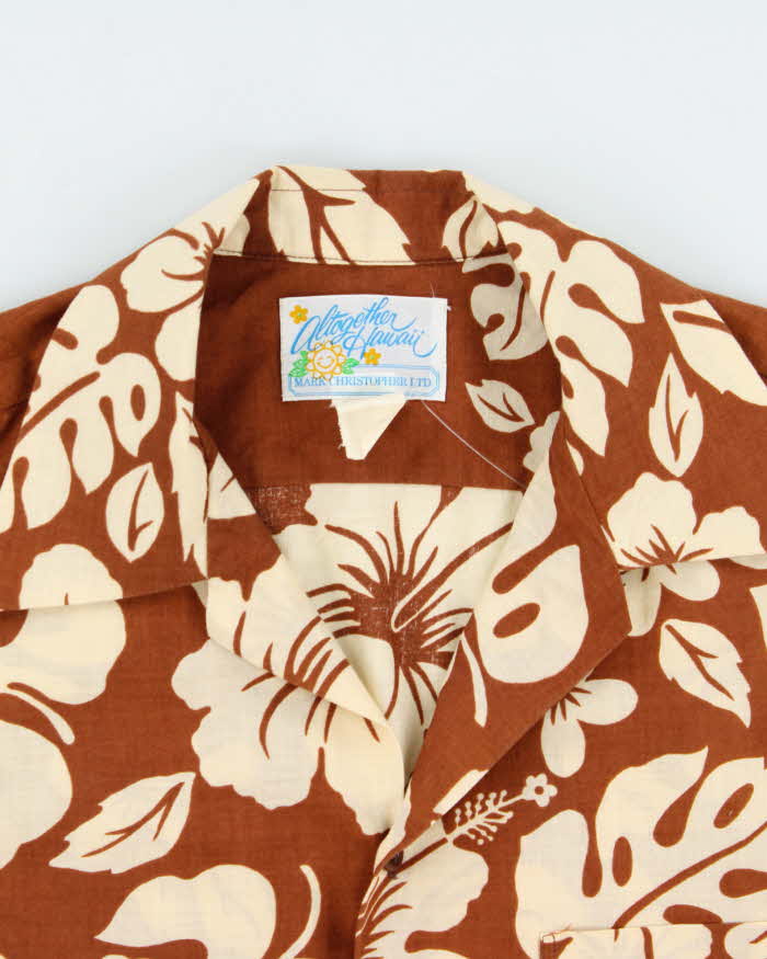 Vintage 1970s Mark Christopher Altogether Hawaii Hand Stitched Made In USA Hawaiian Aloha Shirt - L