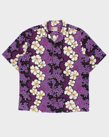 Vintage 1980s Hilo Hattie Floral Bark Cloth Made In USA Hawaiian Aloha Shirt - XL