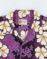Vintage 1980s Hilo Hattie Floral Bark Cloth Made In USA Hawaiian Aloha Shirt - XL