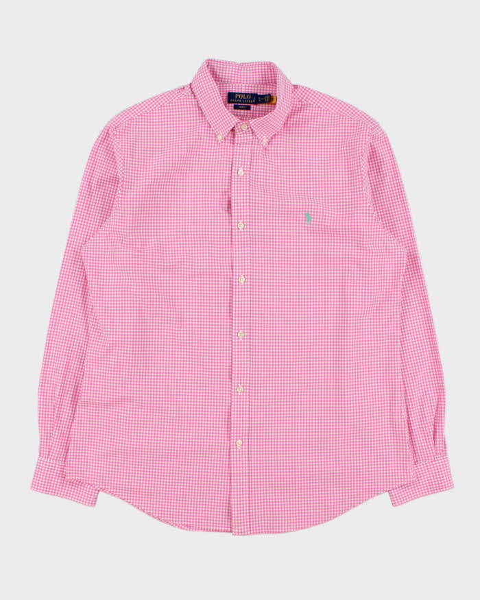 Vintage Polo Ralph Lauren Gingham Check Slim Fit Long Sleeve Shirt - XL