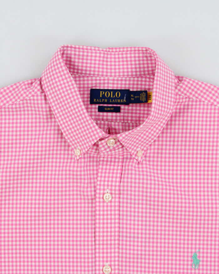 Vintage Polo Ralph Lauren Gingham Check Slim Fit Long Sleeve Shirt - XL