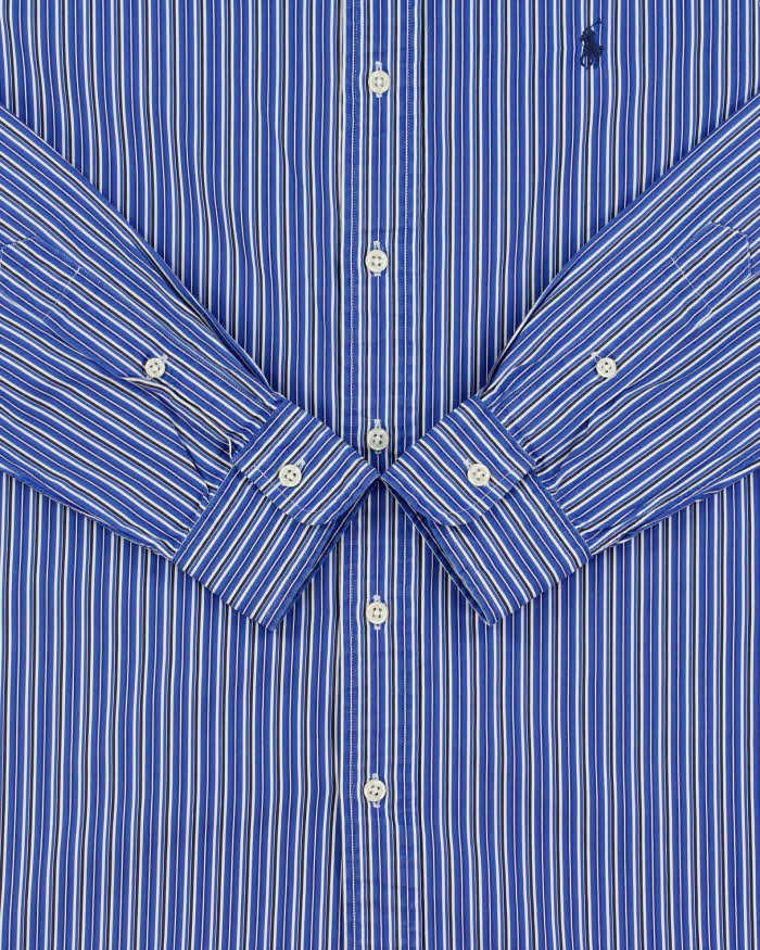 Vintage Y2K 00s Ralph Lauren Striped Classic Pony Custom Fit Long Sleeve Shirt - S