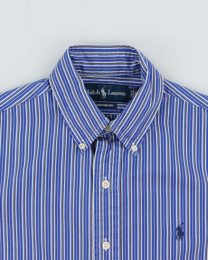 Vintage Y2K 00s Ralph Lauren Striped Classic Pony Custom Fit Long Sleeve Shirt - S