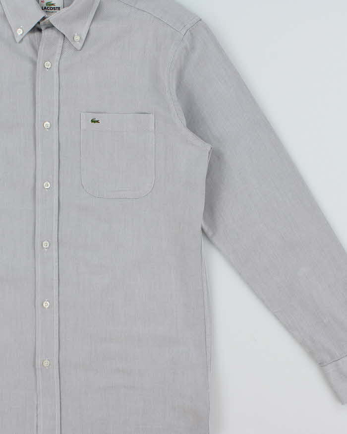 Vintage Y2K 00s Lacoste Classic Croc Regular Fit Long Sleeve Poplin Shirt - M