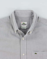 Vintage Y2K 00s Lacoste Classic Croc Regular Fit Long Sleeve Poplin Shirt - M