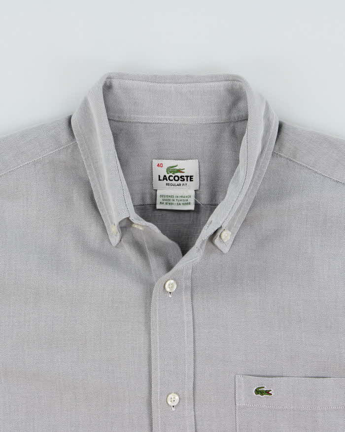 Vintage Y2K 00s Lacoste Classic Croc Regular Fit Long Sleeve Poplin Shirt - M