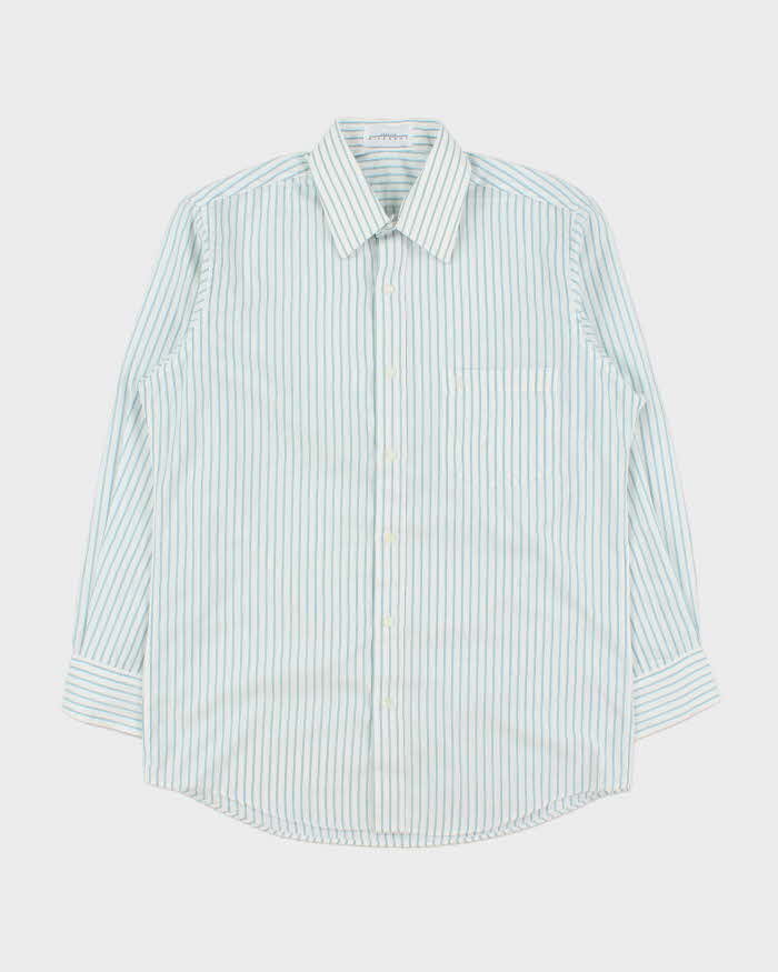 Vintage 1980s Givenchy Monsieur Striped Embroidered Pocket Logo Long Sleeve Shirt - S