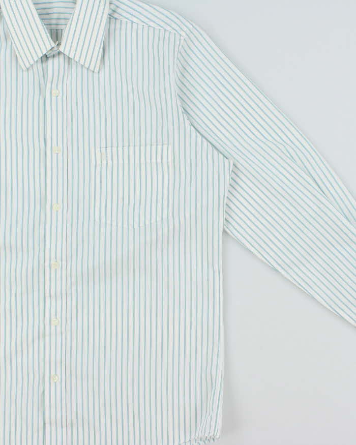 Vintage 1980s Givenchy Monsieur Striped Embroidered Pocket Logo Long Sleeve Shirt - S