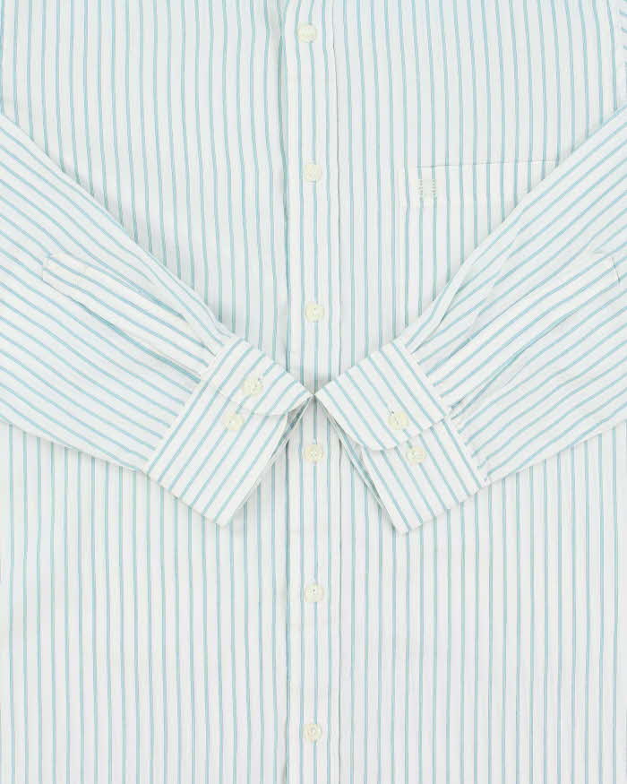 Vintage 1980s Givenchy Monsieur Striped Embroidered Pocket Logo Long Sleeve Shirt - S