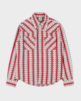 Vintage True Religion Pattern Striped Pearl Snap Button Denim Long Sleeve Western Shirt - M