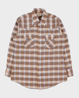 Vintage 1970s Dee Cee Plaid Made In USA Pearl Snap Button Perma Press Long Sleeve Western Shirt - L