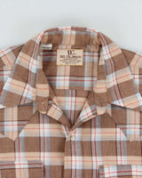 Vintage 1970s Dee Cee Plaid Made In USA Pearl Snap Button Perma Press Long Sleeve Western Shirt - L