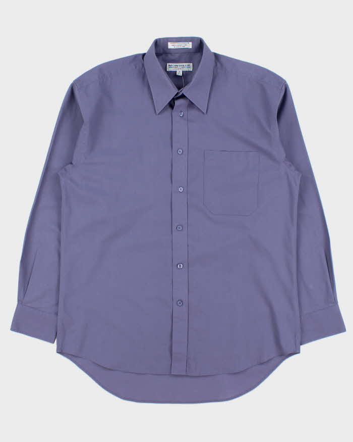 Vintage 1990s Givenchy Monsieur Violet Long Sleeve Dress Shirt - M