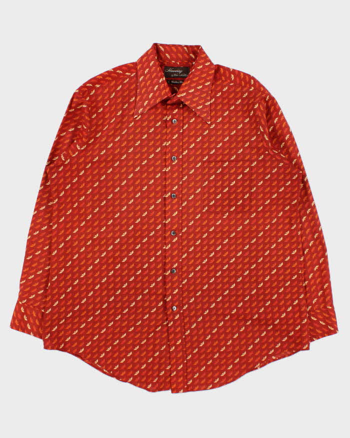 Vintage 1970s Hennessy By Van Heusen Patterned Long Sleeve Shirt - L