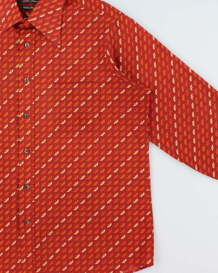 Vintage 1970s Hennessy By Van Heusen Patterned Long Sleeve Shirt - L