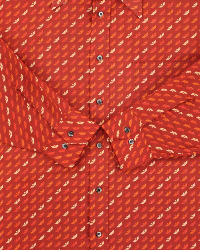 Vintage 1970s Hennessy By Van Heusen Patterned Long Sleeve Shirt - L
