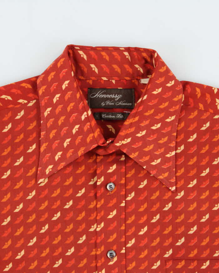 Vintage 1970s Hennessy By Van Heusen Patterned Long Sleeve Shirt - L