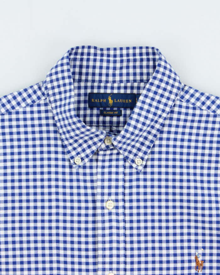 Vintage Ralph Lauren Gingham Check Classic Fit Long Sleeve Oxford Shirt - L