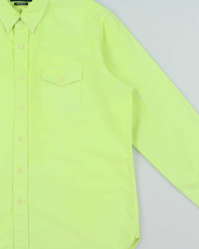 Vintage Y2K 00s Ralph Lauren Volt Green Custom Fit Long Sleeve Pocket Shirt - XL