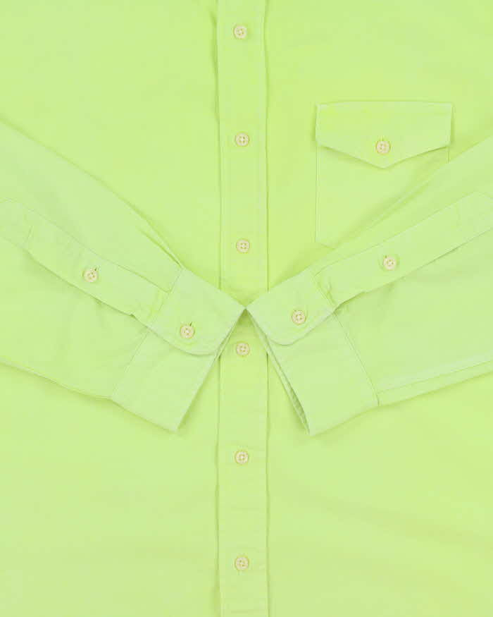 Vintage Y2K 00s Ralph Lauren Volt Green Custom Fit Long Sleeve Pocket Shirt - XL