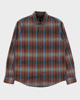 Vintage Y2K 00s Age Of Wisdom Japan Gradient Striped Pearl Snap Button Long Sleeve Shirt - M