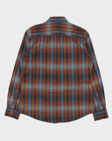 Vintage Y2K 00s Age Of Wisdom Japan Gradient Striped Pearl Snap Button Long Sleeve Shirt - M