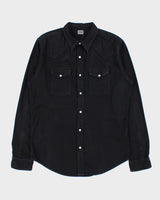 Vintage Edwin Memphis Black Pearl Snap Button Long Sleeve Denim Western Shirt - L