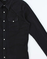 Vintage Edwin Memphis Black Pearl Snap Button Long Sleeve Denim Western Shirt - L