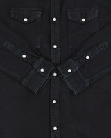 Vintage Edwin Memphis Black Pearl Snap Button Long Sleeve Denim Western Shirt - L