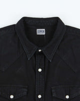 Vintage Edwin Memphis Black Pearl Snap Button Long Sleeve Denim Western Shirt - L