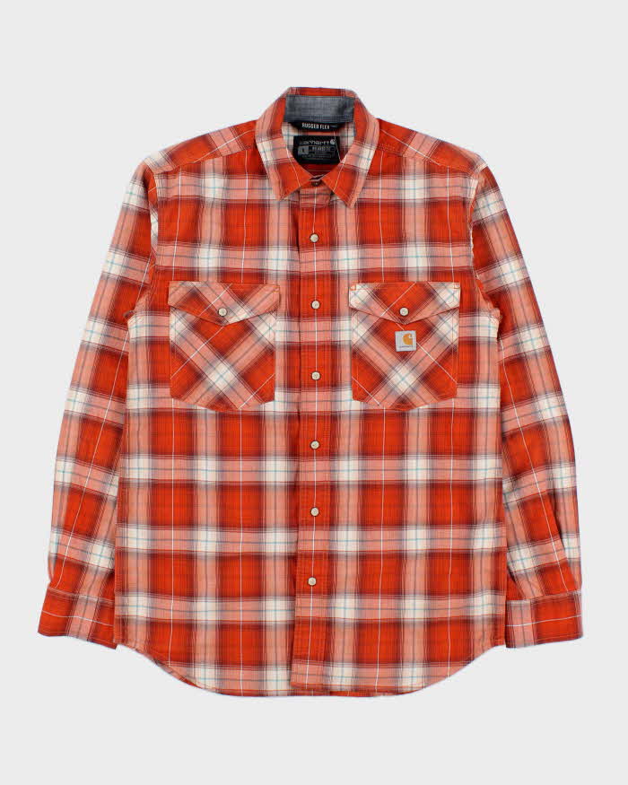 Vintage Carhartt Plaid Rugged Flex Snap Button Relaxed Fit Long Sleeve Western Shirt - S