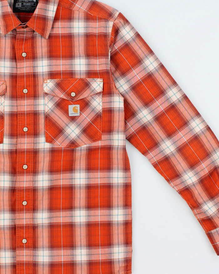 Vintage Carhartt Plaid Rugged Flex Snap Button Relaxed Fit Long Sleeve Western Shirt - S