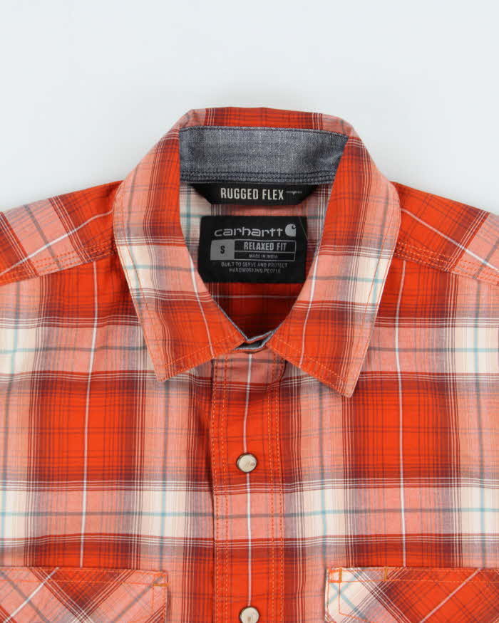 Vintage Carhartt Plaid Rugged Flex Snap Button Relaxed Fit Long Sleeve Western Shirt - S